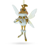 Fairy Frog with Wings Blown Glass Christmas Ornament