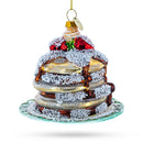 Pancakes with Maple Syrup Glass Christmas Ornament