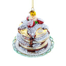 Pancakes with Maple Syrup Glass Christmas Ornament