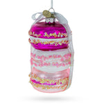 Gift Wrapped Macarons Blown Glass Christmas Ornament