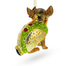 Chihuahua Taco Dog Glass Christmas Ornament