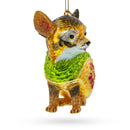 Chihuahua Taco Dog Glass Christmas Ornament