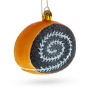 Chocolate Roll Cake Blown Glass Christmas Ornament