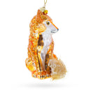 Wild Fox Blown Glass Christmas Ornament