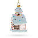 Candy-Coated Gingerbread House Blown Glass Christmas Ornament