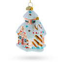 Candy-Coated Gingerbread House Blown Glass Christmas Ornament