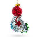 Whimsical Kitten Tangled in Yarn Balls Blown Glass Christmas Ornament