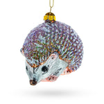 Sparkling Hedgehog Blown Glass Christmas Ornament