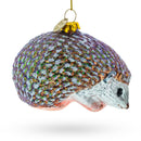 Sparkling Hedgehog Blown Glass Christmas Ornament