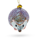 Sparkling Hedgehog Blown Glass Christmas Ornament