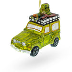 Off-Road Safari Adventure Vehicle Glass Christmas Ornament