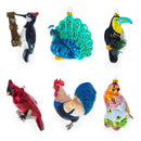 Western Theme Cowboy Bird in Bandana Glass Christmas Ornament