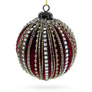 Sparkling Rhinestones on Red Glass Ball Christmas Ornament