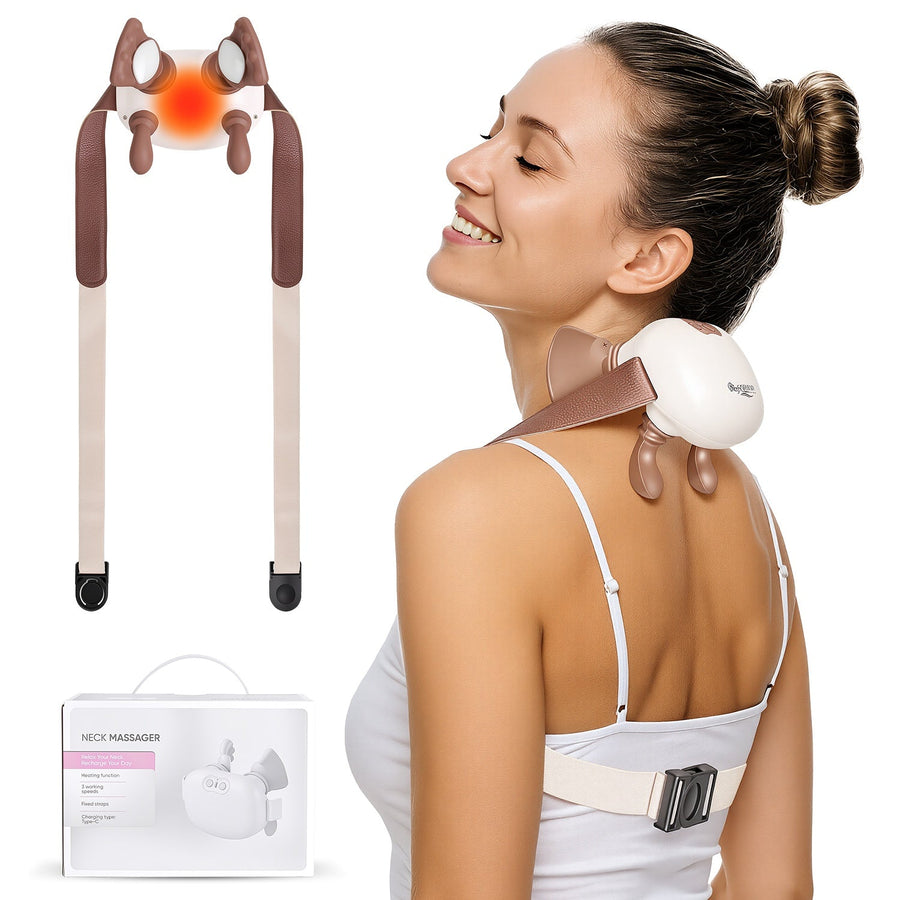 Cordless Neck Massager with Heat & Shiatsu Kneading