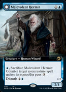 Malevolent Hermit // Benevolent Geist (MID-336) - Innistrad: Midnight Hunt: (Extended Art, Double Faced Transform)