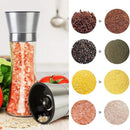 Stainless Steel Salt Pepper Grinder Tall Glass Sea Salt & Pepper Mill Shaker w/ Adjustable Coarseness