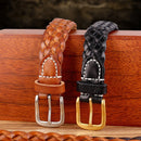 Vintage Woven Vegetable-Tanned Leather Belt