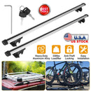 2Pcs Car Roof Top Crossbar Rack Aluminum Alloy Luggage Carrier Rack 330lbs Max Load w/Lock Fit Most Cars SUVs