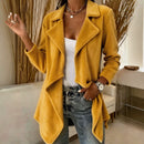 Womens Casual Long-sleeve Wool Cardigan Coat