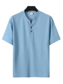 Summer Fashion Men's V-neck Short Sleeve Coat