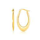 14k Yellow Gold Puffed Graduated Open Oval Earrings