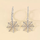 Halloween Spider Web Dangle Hoop Earrings