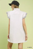 Umgee Zip-Neck Flutter Sleeve Dress