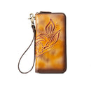 Women's Retro Distressed Long Zipper Wallet