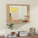 Rectangle Bathroom Mirror with Shelf 23.5 x 17.5 Inch and Wood Frame