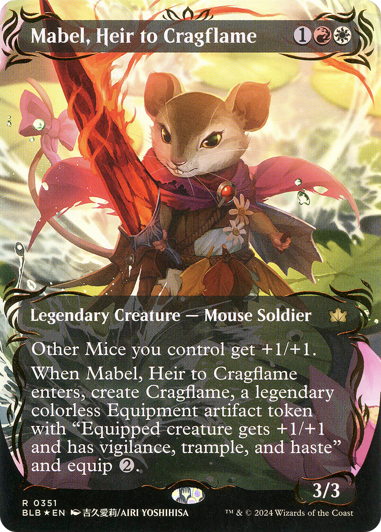 Mabel, Heir to Cragflame (BLB-351) - Bloomburrow: (Showcase) (Borderless) Foil