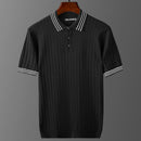 Men's Ice Silk Short Sleeve Lapel Polo Sweater