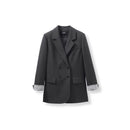 Gray Korean-style Loose Casual Blazer For Women