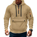 Mens Hooded Sweatshirt Jacket With Zippered Sleeves And Large Pockets