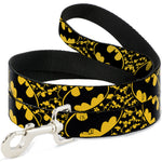 Dog Leash - Bat Signals Stacked w/CLOSE-UP Yellow/Black