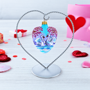 Swans In Love Glass Heart Christmas Ornament