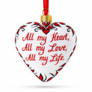Valentine's Day Heart Shape Glass Christmas Ornament