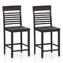 Dining Chair Set of 2 with Footrests and Solid Wood Frame