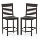 Dining Chair Set of 2 with Footrests and Solid Wood Frame