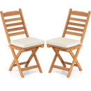 Patio Folding Chairs Set of 2 with Soft Seat Cushion