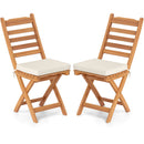 Patio Folding Chairs Set of 2 with Soft Seat Cushion