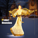 5.2 Feet Christmas Pre-Lit Angel with Halo Wings and 180 Warm White LED Lights