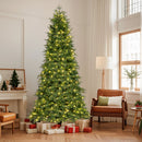 6/7.5 Feet Pre-Lit Artificial Christmas Tree with 11 Modes and Metal Stand