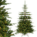 7 Feet Hinged Artificial Pre-lit Christmas Tree with 1303 Branch Tips