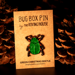Green Christmas Beetle Enamel Pin
