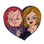 Chucky and Tiffany Heart Enamel Pin