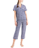 Charter Club Notch Collar Capri Pants Pajama Set, XS