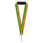 Lanyard - 1.0" - AQUAMAN Logo3 Scales Stripe Orange Yellow Green