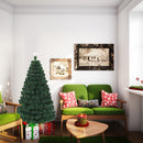 5/6/7 Feet Multicolor Artificial Christmas Tree with LED Light and Metal Stand