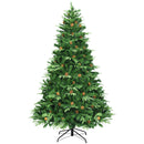 7.5 ft Artificial Christmas Tree with LED Lights and Pine Cones