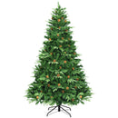 7.5 ft Artificial Christmas Tree with LED Lights and Pine Cones